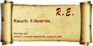 Rauch Edvarda névjegykártya